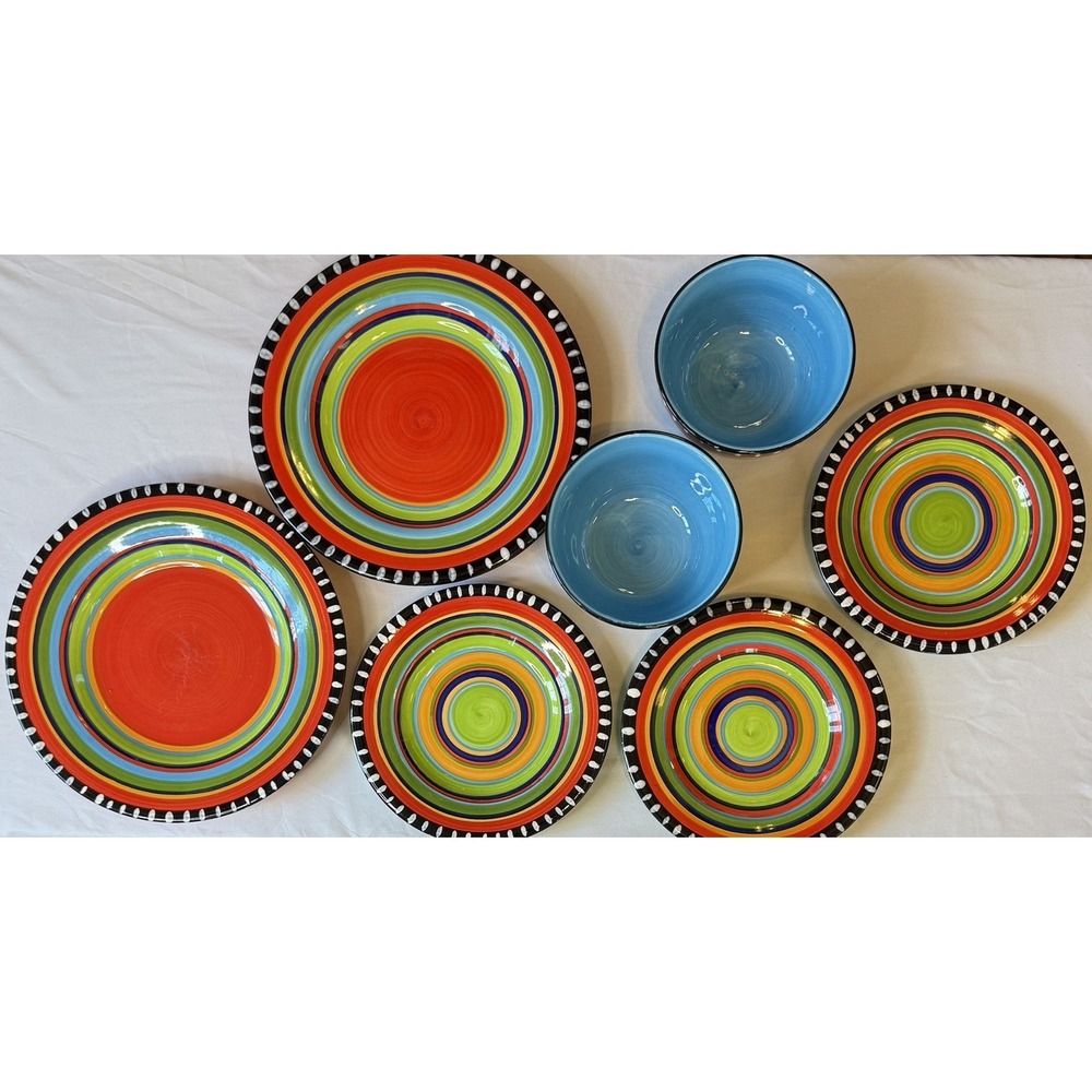 Gibson Elite PUEBLO SPRINGS - Set of 6 - Dinner, Salad, bowl